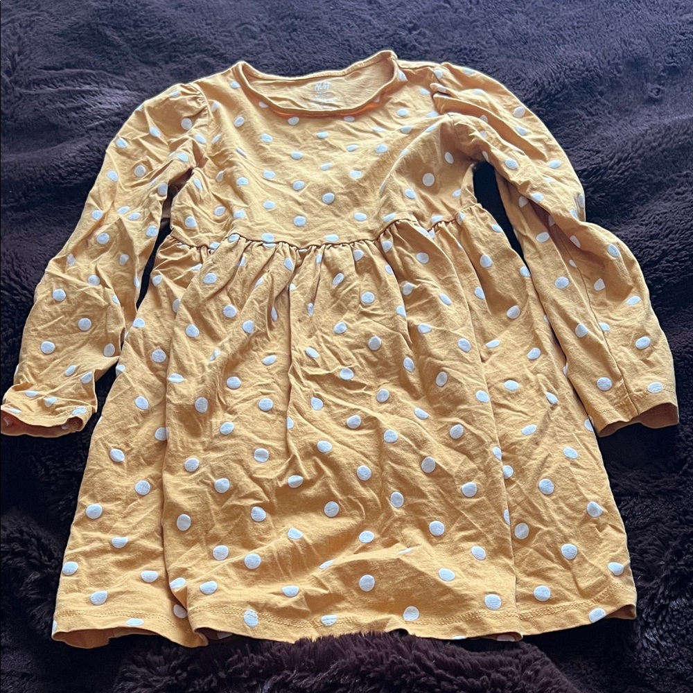 H&M Yellow Polka Dot Casual Dress